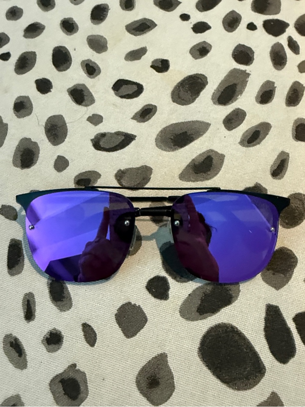 Quay Australia Purple Mirrored Rimless Sunglasses